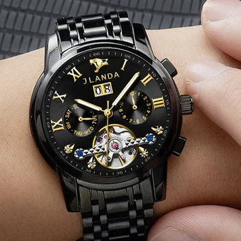 Высококачественные Механические часы Tourbillon, мужские, лучший бренд класса Люкс, деловые, Водонепроницаемые, светящиеся Наручные часы из нержавеющей стали с автоподзаводом