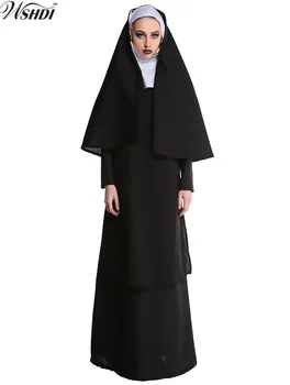 Высококачественные Новые костюмы для вечеринки в честь Хэллоуина для взрослых, сексуальные женские халаты сестры-монахини, одежда для косплея, религиозный католический костюм