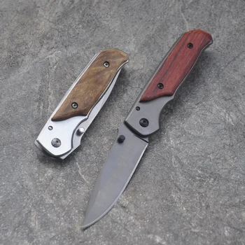 Высококачественный Тактический Нож 440C Лезвие + Деревянная Ручка Тактический Складной Нож С Лезвием Карманный Нож Для Выживания Охотничьи Походные Ножи