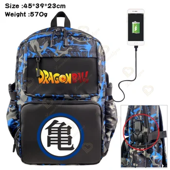 Горячий рюкзак Dragon Ball USB для мальчиков и девочек, школьная сумка для книг, большая емкость, школьные сумки для подростков, Женские Мужские дорожные рюкзаки
