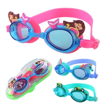 Детские очки для плавания для мальчиков и девочек, водонепроницаемые противотуманные очки для плавания с героями мультфильмов