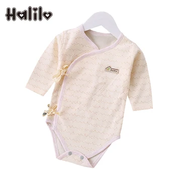 Детский комбинезон Halilo из хлопка с длинными рукавами, весна-осень, Унисекс, одежда для новорожденных мальчиков и девочек