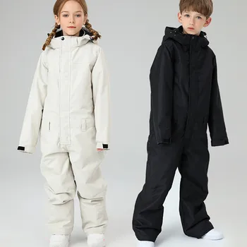 Детский лыжный костюм для занятий спортом на открытом воздухе, водонепроницаемая ветрозащитная детская утепленная лыжная куртка и брюки, комплект для сноуборда, комбинезон для мальчиков и девочек