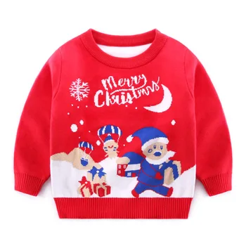 Детский Рождественский джемпер, Детская зимняя одежда, Детский Мягкий Рождественский свитер с Санта Клаусом, Уродливый Рождественский свитер для мальчиков и девочек, Трикотажные изделия на день рождения, пуловеры, топы