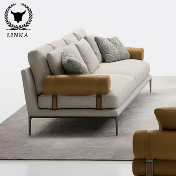 Диван из итальянской ткани простой современный дизайн Итальянский минималистичный легкий роскошный комбинированный диван