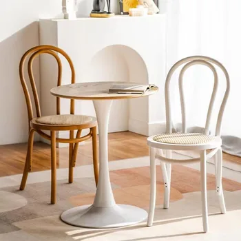 Дизайнерский салон, обеденный стул из ротанга, Деревянный стул для грима в скандинавском стиле, Ресторанный стул, Балкон, Гостиничный комод, мебель для комнаты Cadeira
