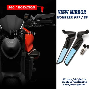Для Ducati Monster 937 2021 2022 2023 MONSTER 937 SP Новое Антибликовое Зеркало Заднего Вида с Регулируемым на 360 ° Зеркалом Заднего Вида Мотоцикла