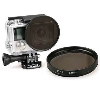Для камеры GoPro Фильтр 52 мм круглый CPL Фильтр объектива для GoPro HERO 4 3 +
