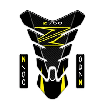 Для мотоцикла KAWASAKI Z750 Протектор Топливного бака 3D Гелевая Наклейка-Наклейка - Желтый