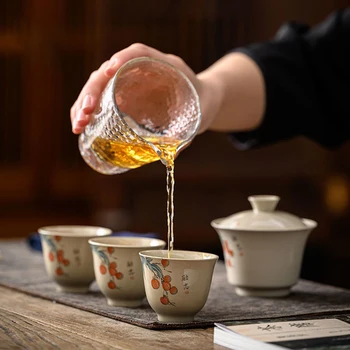 Дорожный Чайный Сервиз Gaiwan для Чая Полный Керамический ЧайНик Чайная Чашка Посуда Для Напитков В Китайском Стиле Домашний Офис Декоративная Посуда для Чая Кунг-фу Подарок