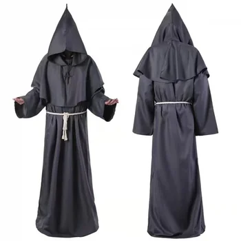 Древняя Монашеская мантия, Одежда Волшебника, Одежда священника, костюм для Хэллоуина, Средневековая Монашеская одежда