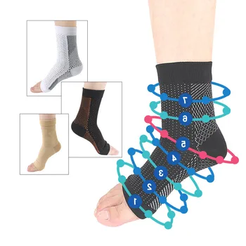 Дышащие нейропатические Увлажняющие компрессионные носки для лодыжек с открытым носком, заживление трещин на пятке, восстановление трещин на ноге