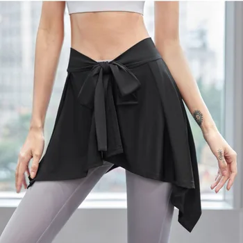 Женская летняя легкая спортивная юбка для занятий фитнесом и теннисом для отдыха на половину тела