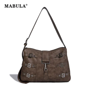 Женская сумка MABULA Vintage y2k в крутом модном стиле, женская сумочка через плечо, Квадратная трендовая Большая женская сумка через плечо