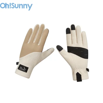 Женские зимние перчатки OhSunny, теплые плюшевые варежки на весь палец, сенсорный экран, ветрозащитный замок, температурный режим, пешие прогулки, езда на велосипеде
