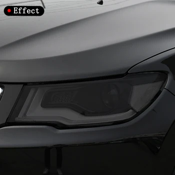 Защита автомобильных фар, черная защитная пленка, задний фонарь, наклейка из ТПУ-клейкой пленки, аксессуары для Jeep Compass 2017 2018 2019