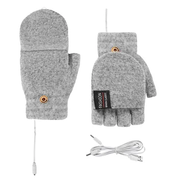 Зимние перчатки с подогревом, вязаный дизайн, варежки для рук, электрические Мужские женские
