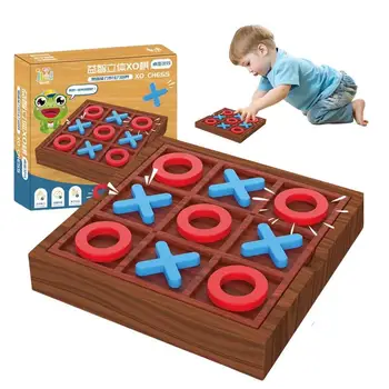 Игра в крестики-нолики для детей, пасьянс с деревянным колышком, настольная игра для детей, взрослые Игры для вечеринок для взрослых и семейного веселья, Игра на память Для
