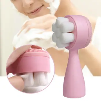 Инструмент для чистки ванной комнаты Многофункциональная Пухлая Силиконовая щетка для лица в виде цветка сливы для женщин