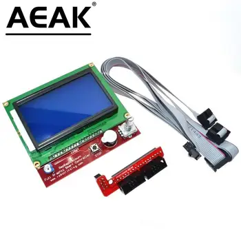 Интеллектуальный контроллер 3D-принтера AEAK с рампами 1.4 LCD 12864 ЖК-панель управления синий экран