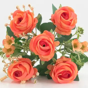 Искусственная роза, имитация цветов, долговечный реалистичный декор из искусственных цветов для свадебной вечеринки, подробная поддельная роза