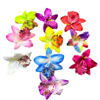 Искусственные цветы тайской орхидеи, Голова манекена, Дешево, Рождественское украшение для дома, Реквизит для свадебной съемки, Пляж, 10 шт.