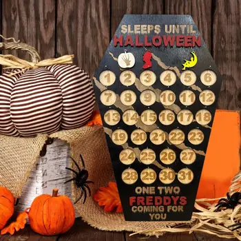 Календарь обратного отсчета на Хэллоуин 31 День, многоразовое украшение для дома из массива дерева, Адвент-календарь на Хэллоуин, принадлежности для вечеринок