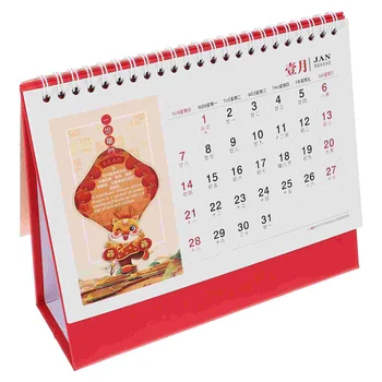 Календарь со спиральной привязкой, Офисный календарь, Китайский календарь, декор для домашнего офиса, Календарь