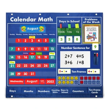 Карманный календарь-таблица Математический карманный график для детей в возрасте от 3 лет, карманный график для занятий в классе Учебные пособия по математическому подсчету дат