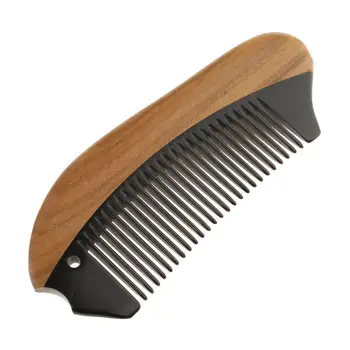 Карманный рожок и деревянная расческа для волос Ручной работы из натурального сандалового дерева, Антистатическая, без зацепления