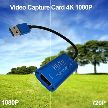 Карта захвата HDMI-совместимая с USB3.0 HDTV 4K 1080P HD Видеоигра Граббер Запись Micro USB для настольного ноутбука