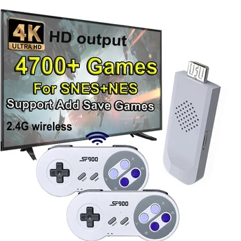 Классическая игровая консоль SF900 в стиле ретро 1500+/4700+ Игровая приставка для игр Mini Consola Wireless 4K HD TV Game Stick