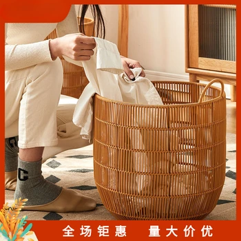 Корзина для грязной одежды Большое Японское Плетение из лозы Корзина для хранения грязной одежды Корзина для домашней грязной одежды Корзина для игрушек Прачечная
