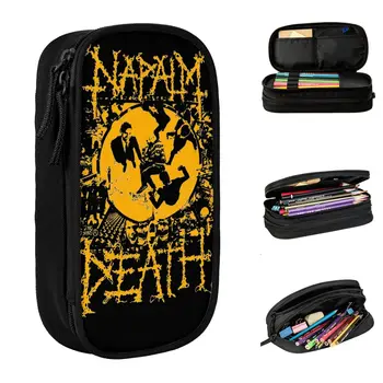 Коробка для ручек группы Napalm Death Heavy Metal, Двухслойная коробка для канцелярских принадлежностей большой емкости, пенал для карандашей, Неожиданный подарок