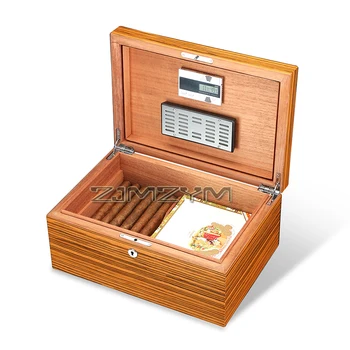 Коробка для сигар, окрашенная под дерево, Хьюмидор из кедрового дерева большой емкости с надежным замком, Портативные Принадлежности для курения