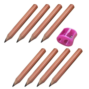 Короткие треугольные карандаши Мини-деревянные треугольные карандаши для начинающих, карандаш для письма в детском саду, 3,5 дюйма, 8 шт