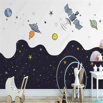 Космические Обои Nordic Universe для Детской Комнаты Звездное Небо Астронавт Фон Детской Комнаты Фреска Обои Для Домашнего Декора