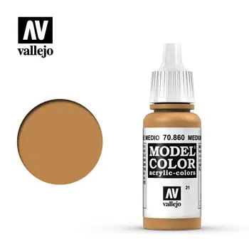 Краска Vallejo, Акриловая модель, Раскраска Испания AV70860 021, Цвет кожи средней плотности, Приятная для рук Акриловая краска на водной основе, 17 мл
