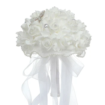Креативные свадебные букеты для новобрачных, искусственные розы из пенопласта, Букеты для подружек невесты, Букеты с цветами в руках