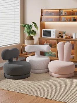 Кресло-диван, симпатичное односпальное сиденье, мини для чтения, спинка для отдыха, маленький вращающийся табурет, низкий табурет для гостиной