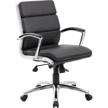 Кресло для руководителей CaresoftPlus Executive Series с высокой спинкой, металлическое, хромированное, черное (B9476-BK)