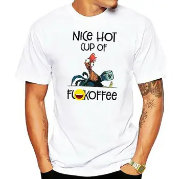 Курица Хей-Хей, чашка горячего кофе Fvckoffee, мужская футболка свободного размера, хлопковая футболка S-3Xl