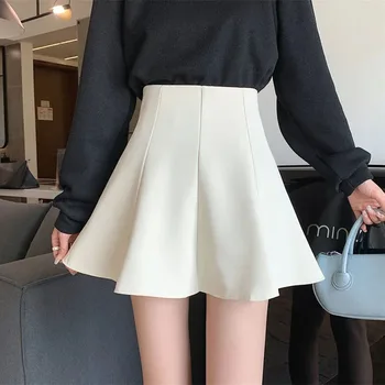 Летняя женская одежда 2023 года, мини-короткая юбка в стиле Харадзюку, Черная юбка на бедрах, юбки-зонтики для девочек трапециевидной формы, Сексуальный стиль колледжа