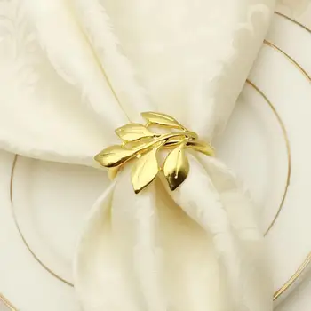 Листья, кольцо для салфеток, металлическая пряжка, украшение для свадьбы, дня рождения, домашней вечеринки