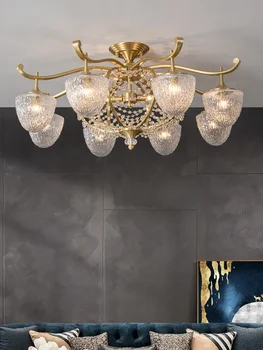 Люстра в американском стиле, роскошная лампа для гостиной, столовой, французская хрустальная лампа, постмодернистский творческий дом
