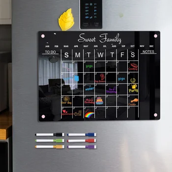 Магнитная доска для холодильника Планировщик сухого стирания Белые ручки Акриловый ежедневник для настенного планирования холодильника