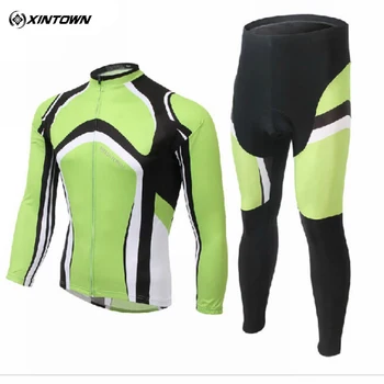 Майки для велоспорта мужской команды XINTOWN, велоодежда, брюки с подкладкой, комплекты костюмов Ropa Ciclismo, цвет Зеленый, S-4XL