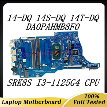 Материнская плата DA0PAHMB8F0 Для HP Pavilion 14-DQ 14S-DQ 14T-DQ Материнская Плата ноутбука с процессором SRK8S I3-1125G4 DDR4 100% Полностью Протестирована Хорошо