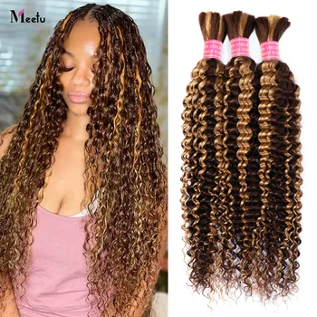 Медово-русые натуральные волосы с объемной глубокой волной для плетения, 30-дюймовое наращивание человеческих волос бразильского цвета Remy для женщин
