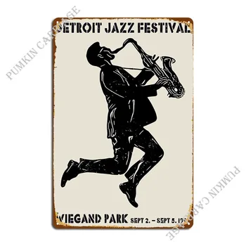 Металлическая вывеска Detroit Jazz Festival Для украшения вечеринки в гараже На заказ, Жестяной плакат с надписью